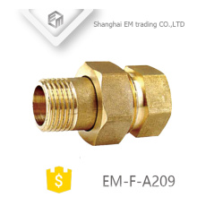 EM-F-A209 G male thread brass adapter pex pipe fitting with haxagon nut